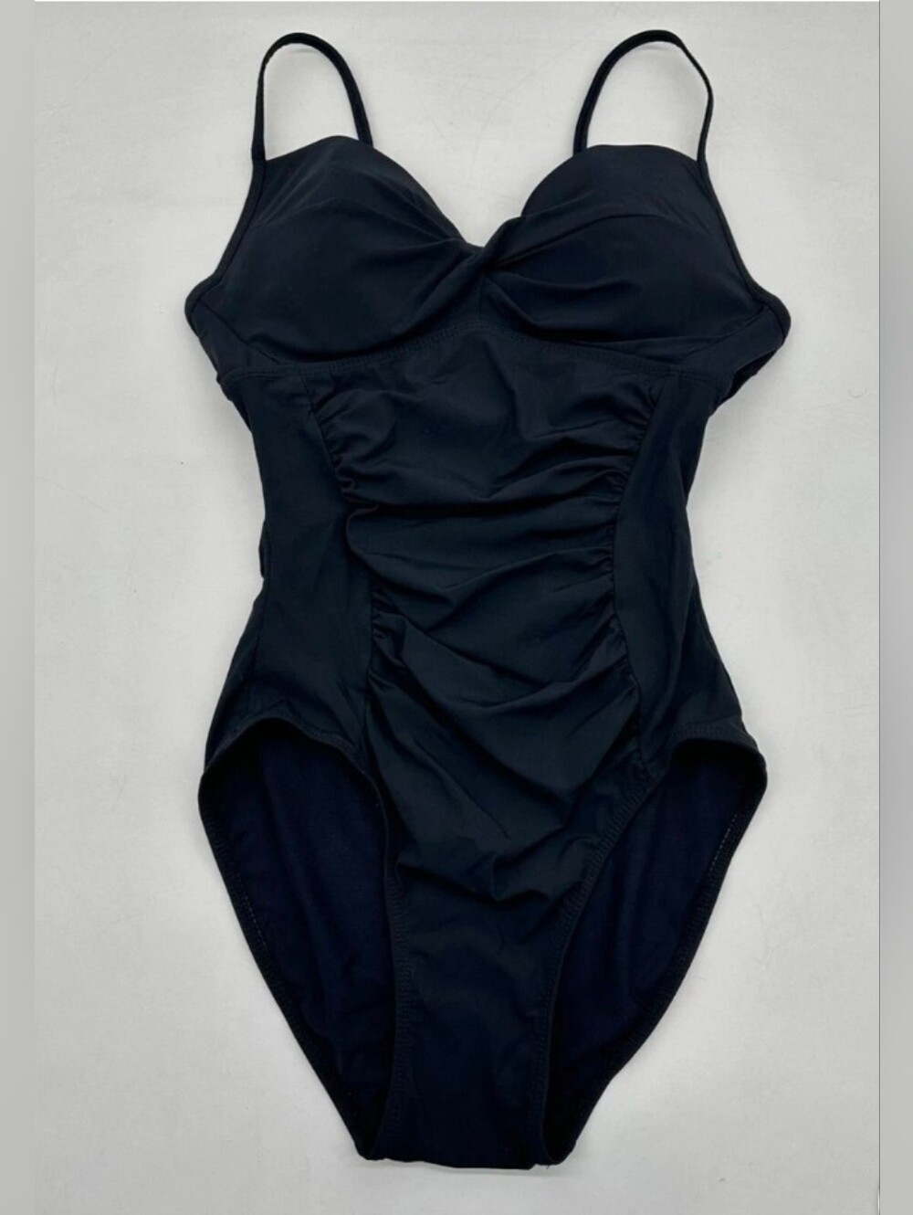 Spanx Love Your Assets Swimsuit Womens One Piece Ruched Black New Without Tags